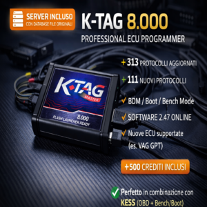 K-TAG 8.000 – Programmatore ECU Professionale (BDM / Boot / Jtag) – Software 2.47 Online