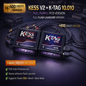 KESS V2 5.045 + K-TAG 10.010 – Full Purple PCB – Flash Launcher + 600 Crediti Inclusi